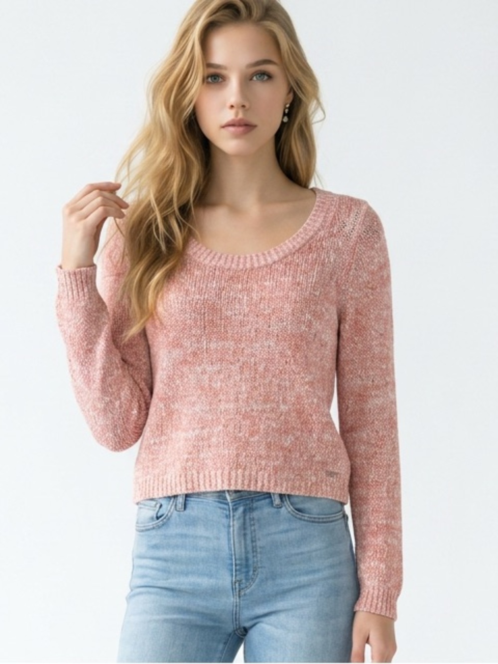 Arizona Jean Co. Women's Sweater Size M pink pull over Casual loose Knit